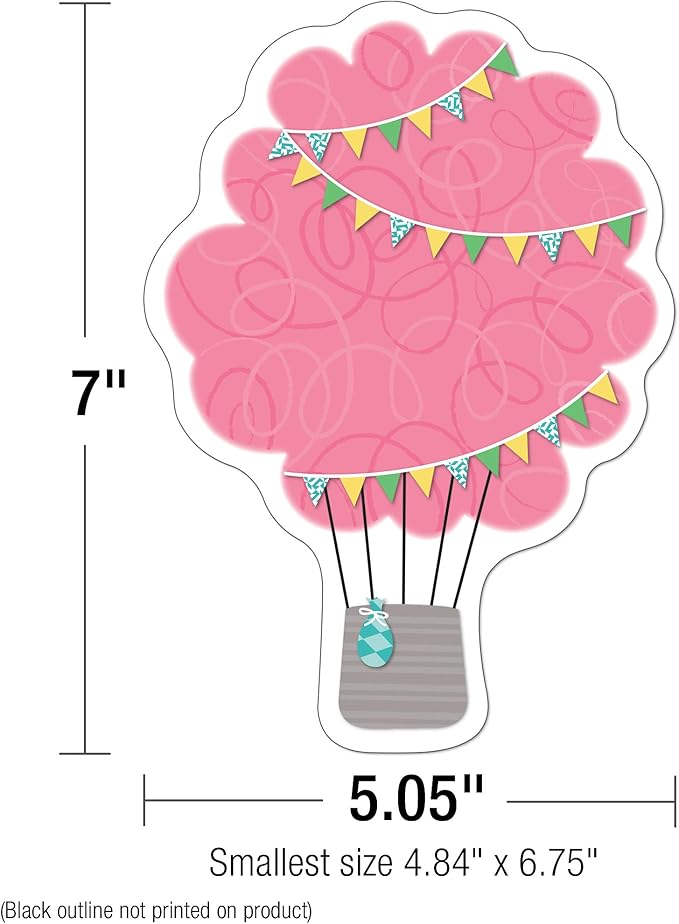 Carson Dellosa 36-Piece Pastel Hot Air Balloon Decorations, Colorful Cardstock Cutouts for Back to School, Bulletin Board, Name Tags, Classroom Decor, Teacher Supplies for Elementary and Preschool