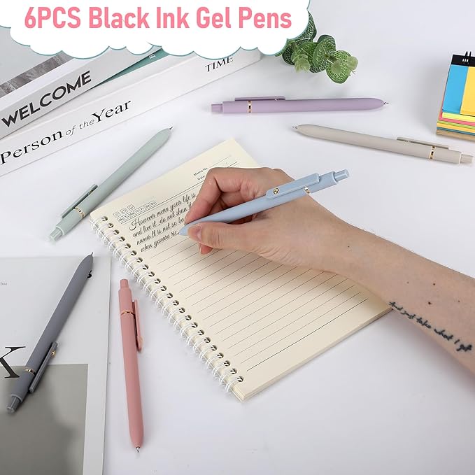 42PCS Aesthetic School Supplies with Large Pencil Case, 12 Pastel Highlighters,6 Black Ink Gel Pens,6 Cute Mechanical Pencils Set 0.5 & 0.7 mm for Students Stationary College Essentials