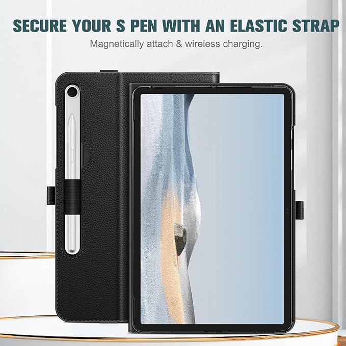 Fintie Case for Samsung Galaxy Tab S10 Lite/ S10 FE/ S9 FE 5G 10.9 Inch/Tab S9 11 Inch with S Pen Holder, Multi-Angle Viewing Protective Cover with Pocket, Auto Sleep/Wake, Black