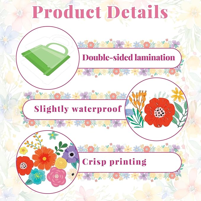 3D Pom Wildflowers Bulletin Board Decorations Set Paper Flowers Bulletin Board Decor Keep Going Keep Growing Decor Floral Blackboard Border Sunflower Cutout for Back to School Classroom Wall Decor