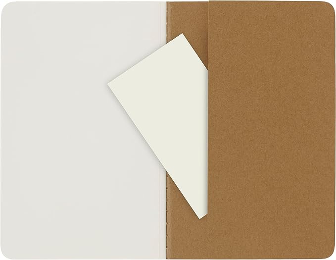 Moleskine Cahier Journal, Soft Cover, Large (5" x 8.25") Ruled/Lined, Black, 80 Pages (Set of 3)