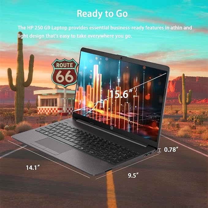 HP Laptop Computer 15.6 for Business Home and Student, Windows 11 Home, Thin and Lightweight Notebook, IPS, Intel Dual Core, up to 2.80 GHz, 16GB RAM, 512GB SSD, Wi-Fi6, Webam, with Hub