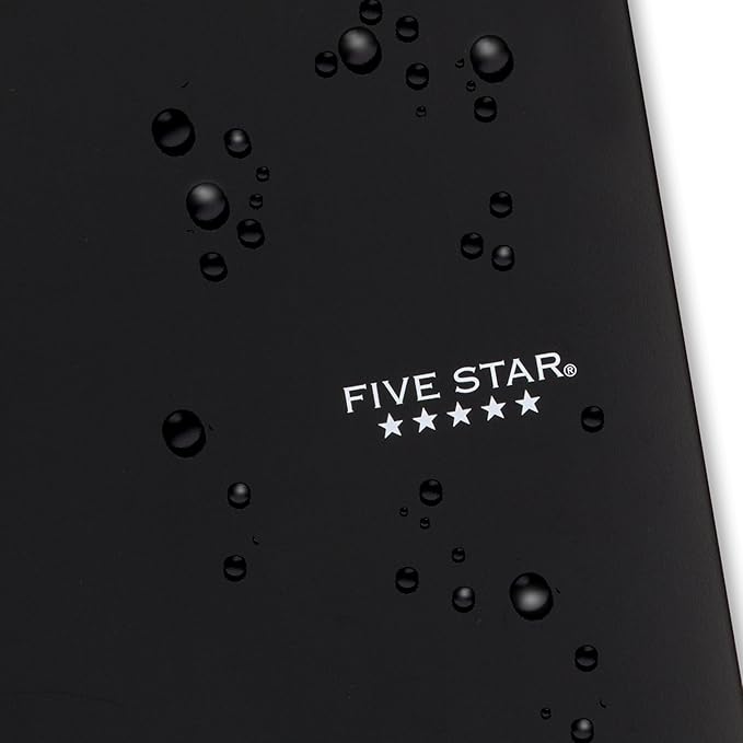 Five Star Spiral Notebook + Study App, 3 Subject, College Ruled Paper, Fights Ink Bleed, Water Resistant Cover, 8-1/2" x 11", 150 Sheets, Black (72069)