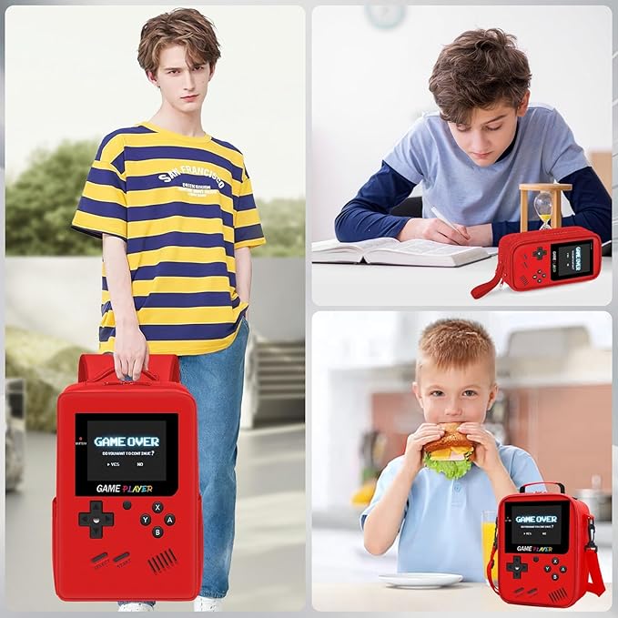 School Backpack for Boys,3pcs Gamer Boys Backpack with Lunch Box Set for Kids Children Teens Elementary Middle School,17" Large Capacity Student Bookbag & Multifunctional Video Game Travel Bag