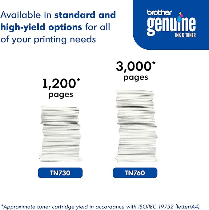 Brother Genuine TN760 High Yield Black Toner Cartridge, (for use with MFC-L2710DW MFC-L2750DW -L2350DW HL-L2370DW -L2395DW HL-L2390DW DCP-L2550DW Printers) (Pack of 3)