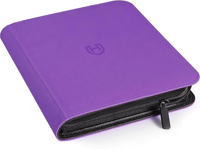 Card Binder 16 Pocket with Zipper, 1024 Pockets Trading Card Holder Book, Premium PU Cover Zip Folder Binder, Side Loading Carrying Case Binder Album for TCG, MTG, Sports Cards, Game Cards