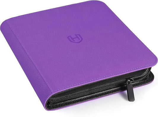Card Binder 9 Pocket with Zipper, 648 Pockets Trading Card Holder Book, Premium PU Cover Zip Folder Binder, Side Loading Carrying Case Binder Album for TCG, MTG, Sports Cards, Game Cards