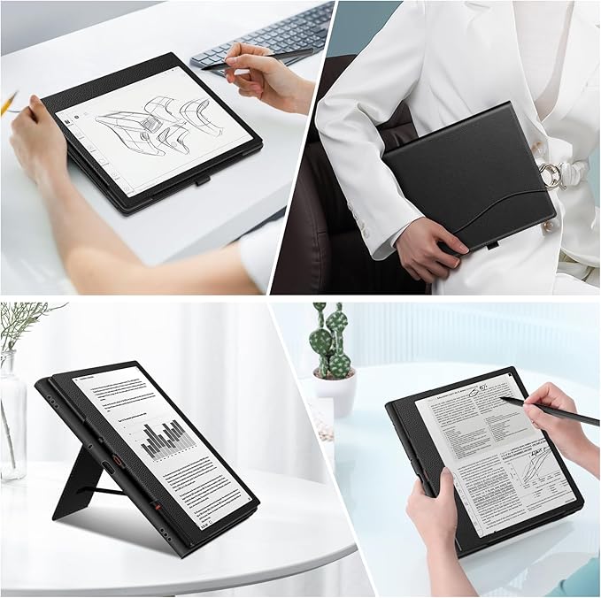 Fintie Case for 10.3" Boox Note Air 5 C (2025)/ Note Air4 C (2024)/ Note Air3 C/ Air3 B/W (2023) Tablet ePaper -Premium PU Leather Stand Cover Auto Sleep/Wake with Card Slot & Pen Holder, Black