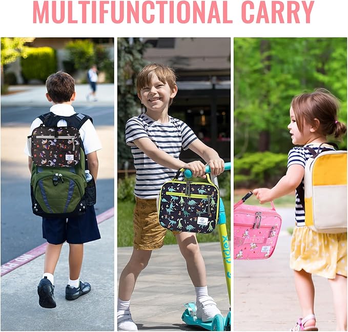 Genteen Lunch Box Kids, Prints Insulated Lunch Bag Kids Boys Girls,Soft Bag Mini Cooler Back to School Thermal Meal Tote Kit Lunch Box for School,Work,Outdoor - Star Rainbow