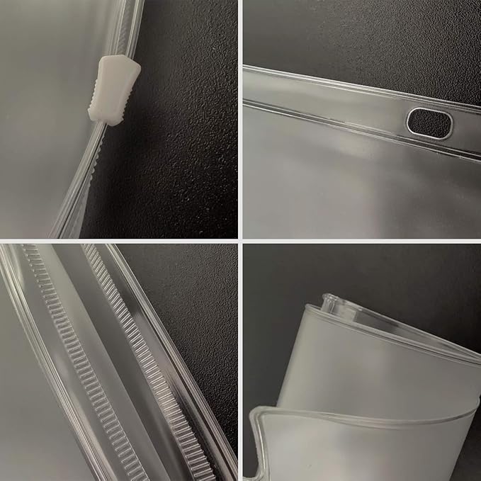 YoeeJob 3 Holes Clear PVC Zipper Binder Pocket Insert Pages Letter Size, 8 1/2" x 11 Loose Leaf Binder Filing Storage Bags 8 Packs