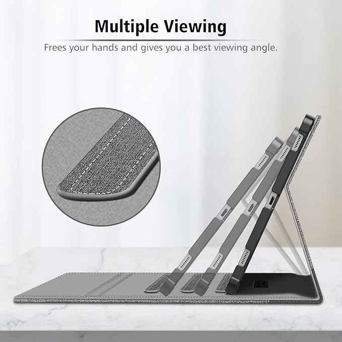 Fintie Case for Samsung Galaxy Tab S8/Tab S7 11 Inch (Model SM-X700/X706/T870/T875/T878) with Built-in S Pen Holder, Multiple Angle Portfolio Business Cover with Pocket Auto Sleep/Wake, Gray
