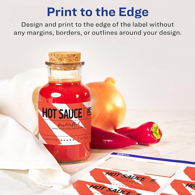 Avery Glossy White Rectangle Labels, Sure Feed Technology, 0.75" x 3.5", 500 Glossy White Labels, Print-to-The-Edge, Permanent Adhesive, Laser/Inkjet Printable