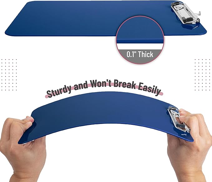 Mr. Pen- Plastic Clipboard, 12.5” x 9”, Navy Blue, Clipboard Plastic, Low-Profile Metal Clip with Retractable Hanging Hole