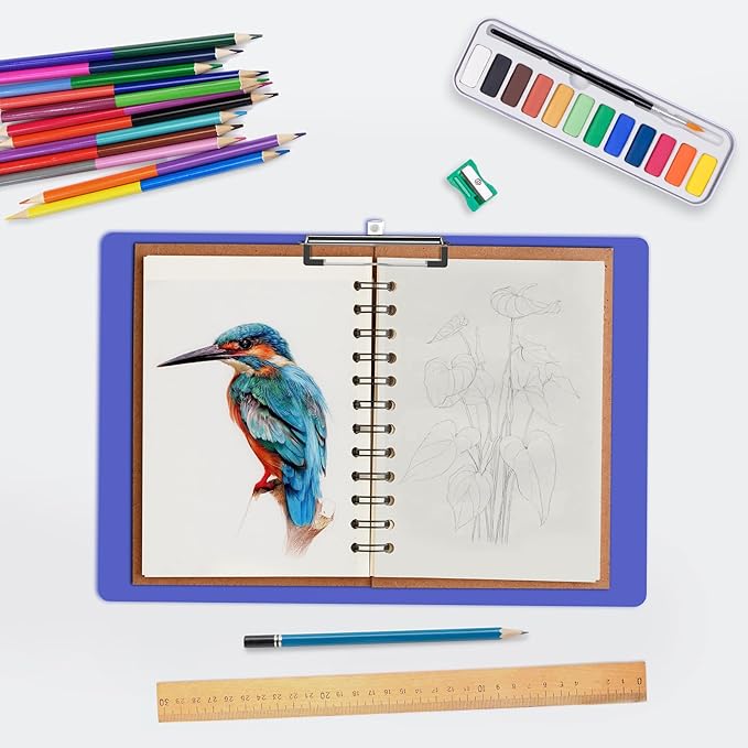 Extra Large 11x17 Clipboards, Plastic Blues Drawing Boards, Horizontal Clip Board, Landscape Layout. Suitable for Watercolor, Sketching, Painting. Art & Drafting Supply(Pack of 6)