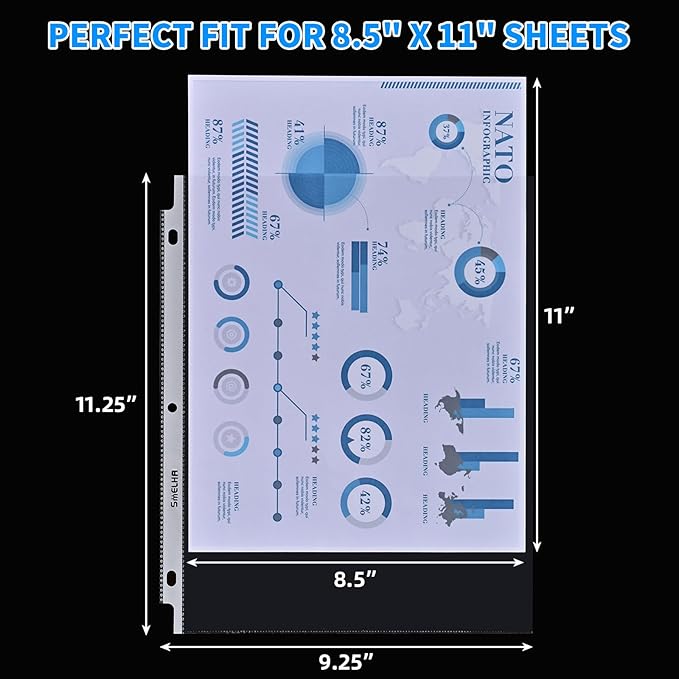 Sheet Protectors 500 Page,Page Protector 8.5" x 11" ，Upgraded Clear Plastic Page Protectors,for 3 Ring Binder, Top Loading Paper Protector with Reinforced Holes,Holds Multiple Sheets，Letter Size