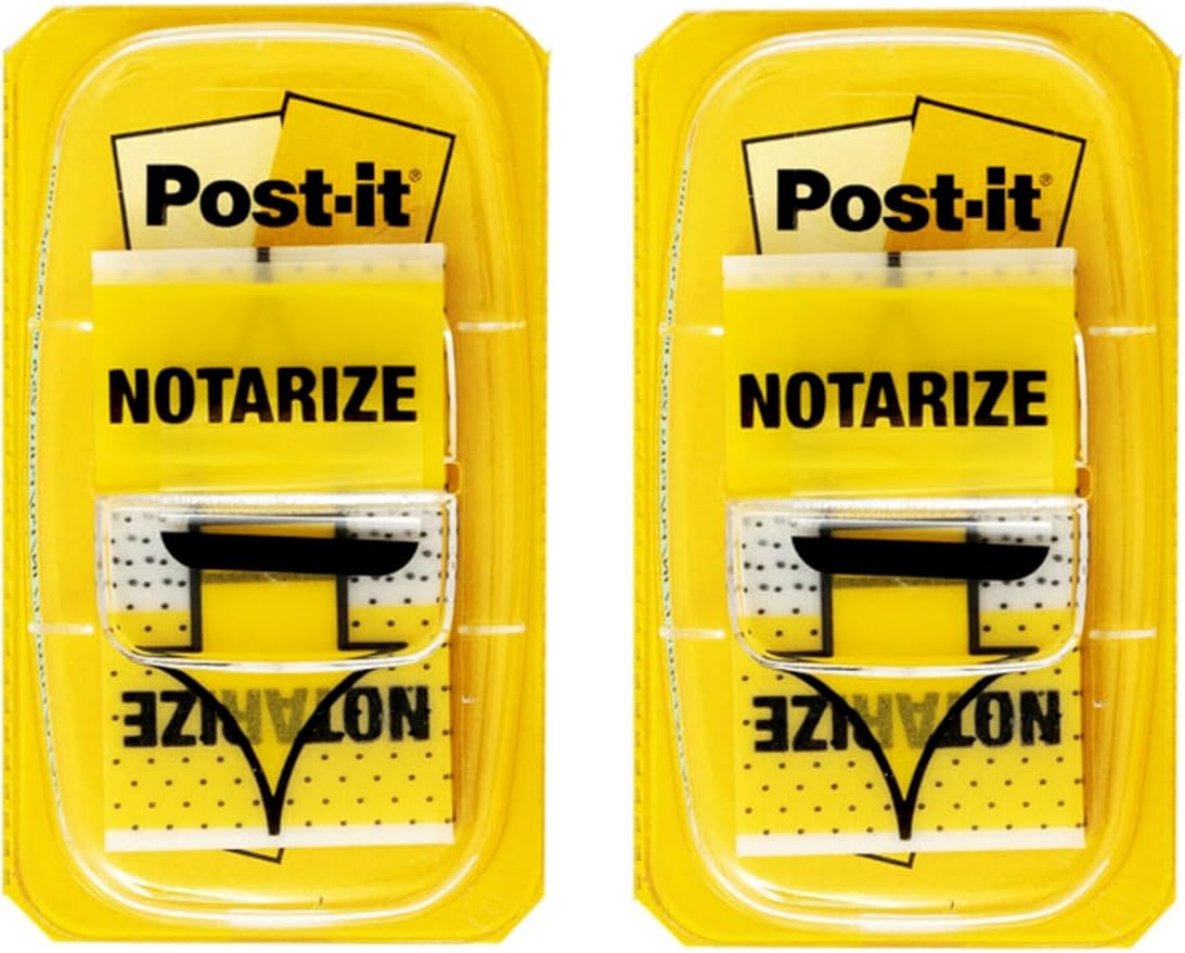 Post-it Notarize Flags, 100 Flags/Pack, 1 in Wide, Yellow (680-NZ2) - 24 Pack, 2400 Total Flags
