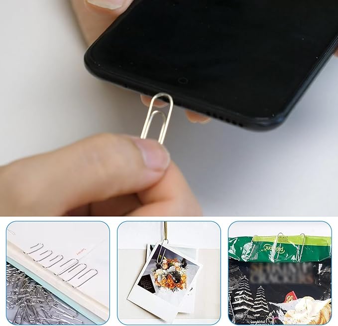 Binder and Paper Clips Set, 340 pcs Assorted Sizes in Container With Compartments - Silver Paper and Black Binder Clips for Home, School, Office Supplies