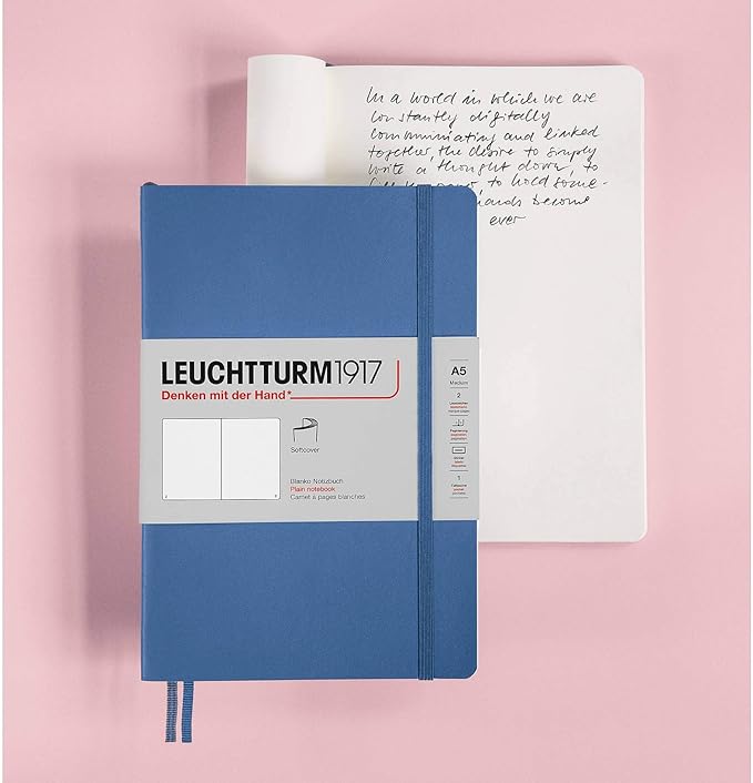 LEUCHTTURM1917 - Notebook Softcover Medium A5-123 Numbered Pages for Writing and Journaling (Ruled, Bellini)