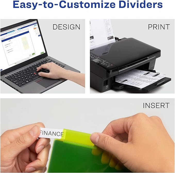 Avery Dividers for 3 Ring Binders, 5-Tab Plastic Binder Dividers, Insertable Big Tabs, Multicolor, 1 Set (11900)