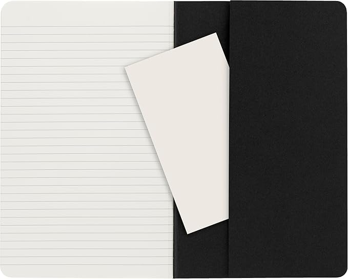 Moleskine Cahier Journal, Soft Cover, Large (5" x 8.25") Ruled/Lined, Black, 80 Pages (Set of 3)