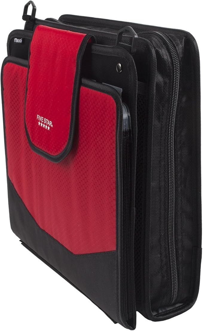 Five Star Sewn Zipper Binder, Fabric, 2 Inch 3 Ring Binder With 4 Inch Capacity, Assorted Colors, Color Selected For You, 1 Count (Pack of 1)