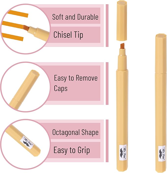 Mr. Pen- Aesthetic Highlighters, 6 Pack, Chisel Tip, Retro Tones, Cute Highlighters Assorted Colors