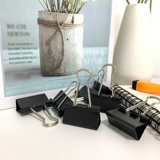 80Pcs Medium Binder Clips, 1.25 inch(32mm), Paper Clamps Medium Size for Office Supplies, Black