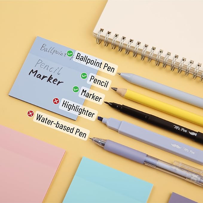 Mr. Pen- Aesthetic Book Annotation Kit, 38 pcs, Aesthetic Highlighters and Gel Pens, Transparent Sticky Notes, Transparent Sticky Tabs for Books, No Bleed Highlighters for Bible Pages No Bleed
