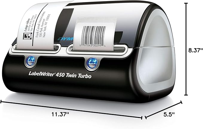 DYMO Label Printer | Label Writer 450 Twin Turbo Direct Thermal Printer Fast Printing Great for Labeling Filing Shipping Mailing Barcodes and More Home & Office Organization,(Pack of 4)