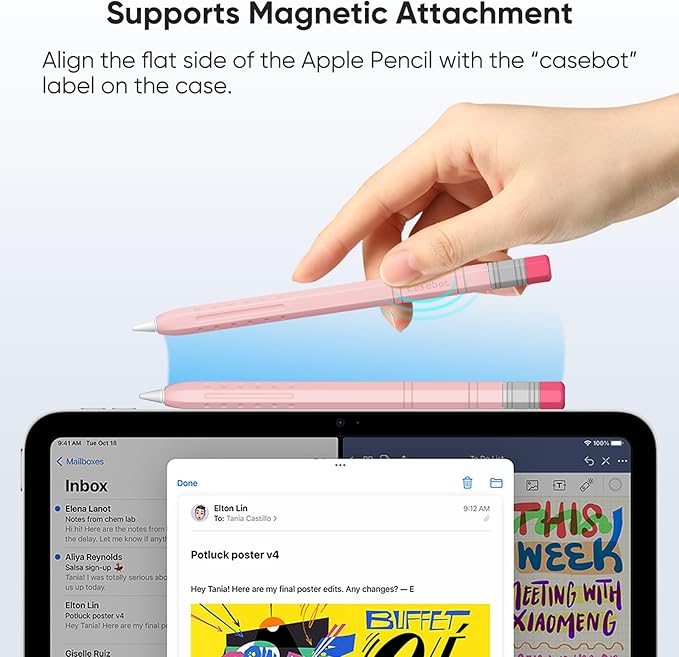 Fintie Silicone Sleeve for Apple Pencil (USB-C), Light Pen Skin Case Cover Soft Protective Anti-Slip Pencil Grip Holder, Supports Magnetic Attachment, Pink