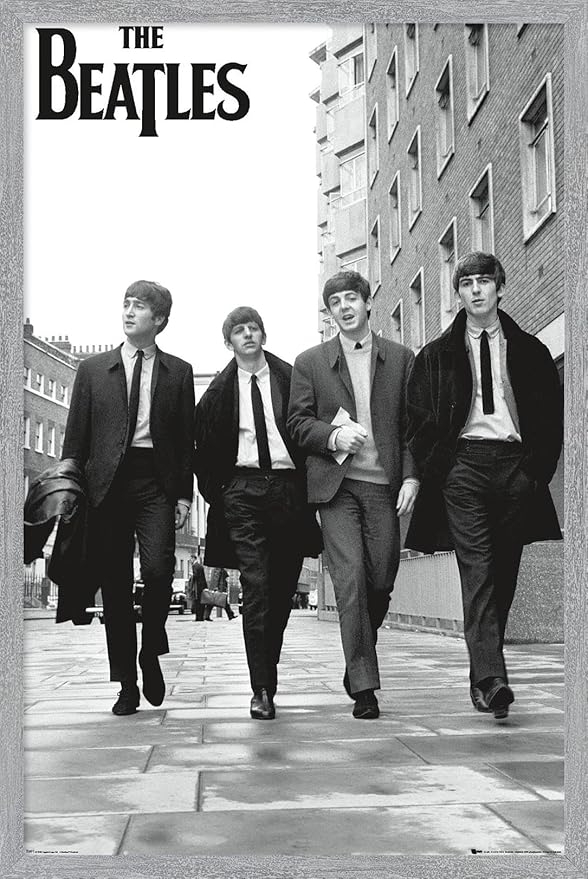 Trends International The Beatles - In London Wall Poster, 22.4L x 14.7W, Gray Framed Version