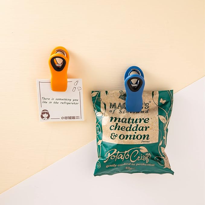 Chip Clips Bread Clips Bag Clips Magnetic Clips Chip Clip Chip Clips Bag Clips Food Clips Clips for Food Packages Chip Bag Clip (10pcs Blue)