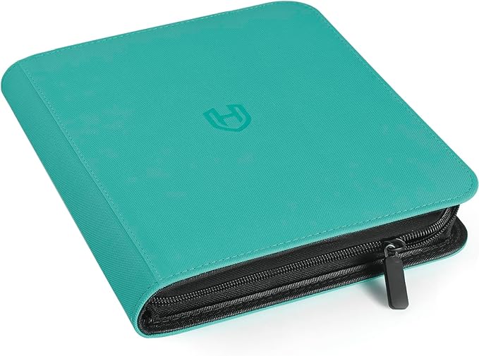 Card Binder 12 Pocket with Zipper, 816 Pockets Trading Card Holder Book, Premium PU Cover Zip Folder Binder, Side Loading Carrying Case Binder Album for TCG, MTG, Sports Cards, Game Cards