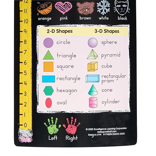 Really Good Stuff Vertical Chalkboard-Style Desktop Helpers, Vinyl, Self-Adhesive- Set of 24 - Primary