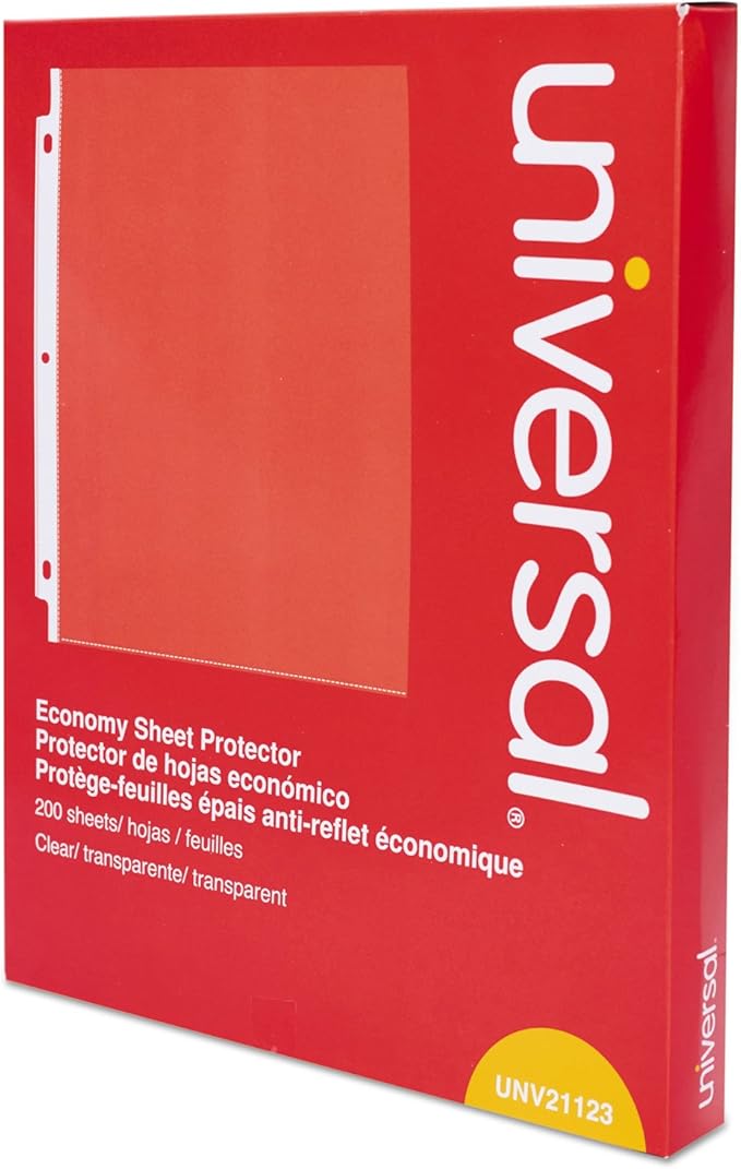 Universal Standard Sheet Protector, Economy, 8.5 x 11, Clear, 200/Box