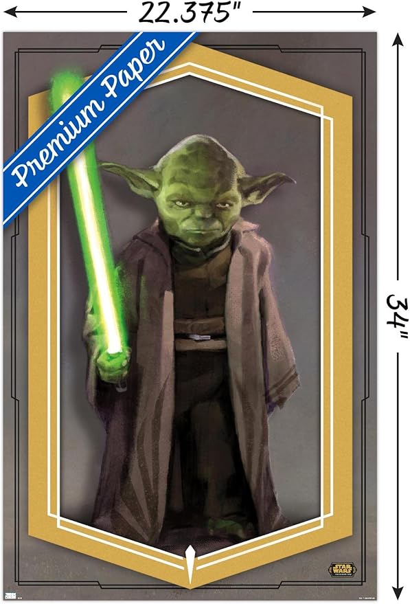 Trends International Star Wars: The High Republic - Yoda Wall Poster, 22.375" x 34", Premium Poster & Mount Bundle