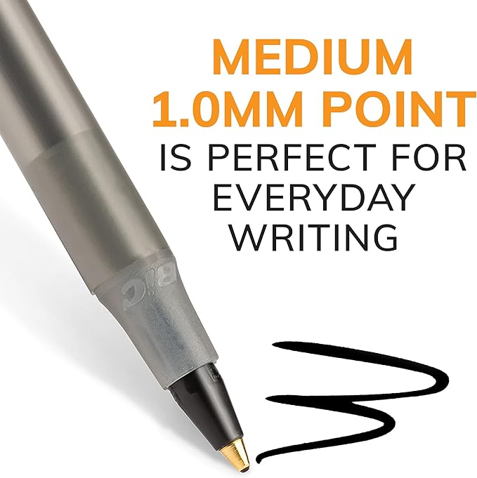 BIC Round Stic Xtra Life Assorted Ink Ballpoint Pens, Medium Point (1.0mm), 60-Count Pack of Bulk Pens, Flexible Round Barrel for Comfortable Writing, No. 1 Selling Ballpoint Pens