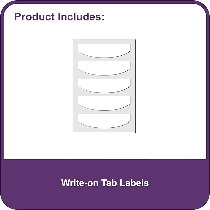 C-Line Mini Size 5-Tab Poly Index Dividers with Pockets, for 5.5 x 8.5, 6 x 9 and 8.5 x 11 Binders, Assorted Colors, One 5-Tab Set (03750) (Pack of 2)
