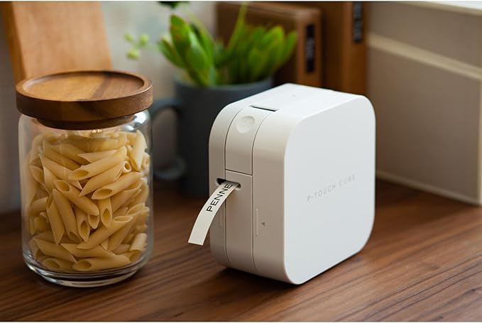 Brother P-Touch Cube Color Smartphone Label Maker, Bluetooth Wireless Technology, Multiple Templates Available for Apple & Android Compatible – White