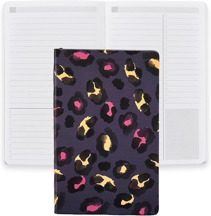 Erin Condren Print Softbound Productivity Notebook - 124 pages, 80 lb. of Premium Paper, College Ruled Lines, Checklist for List-Making - 5" x 8.25", Watercolor Leopard