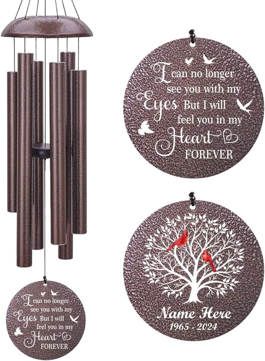 Personalized Cardinal Wind Chimes for Loss of Loved One, Sympathy Gifts for Loss of Mother Father Daughter Brother Sister Best Friend Keepsake Outdoor Garden Yard Home A Limb Has Fallen