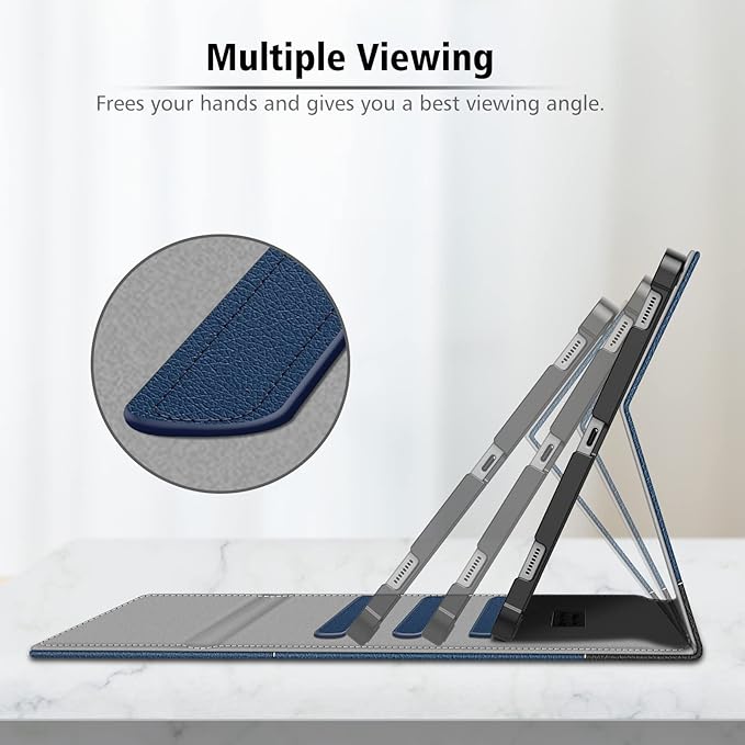 Fintie Case for Samsung Galaxy Tab S8/Tab S7 11 Inch (Model SM-X700/X706/T870/T875/T878) with Built-in S Pen Holder, Multiple Angle Portfolio Business Cover with Pocket Auto Sleep/Wake, Navy
