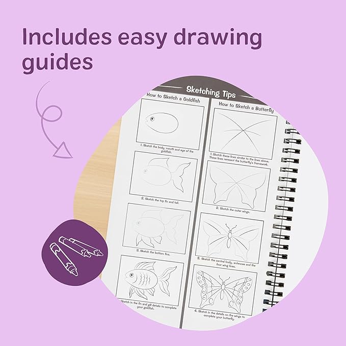 Melissa & Doug Mini-Sketch Pad, Spiral-Bound Drawing Paper, 4-Pack Bundle for Coloring, Writing or Painting (6 x 9 inches) 50 Sheets Each, Kids Drawing Pad & Art Supplies for Kids Ages 3+