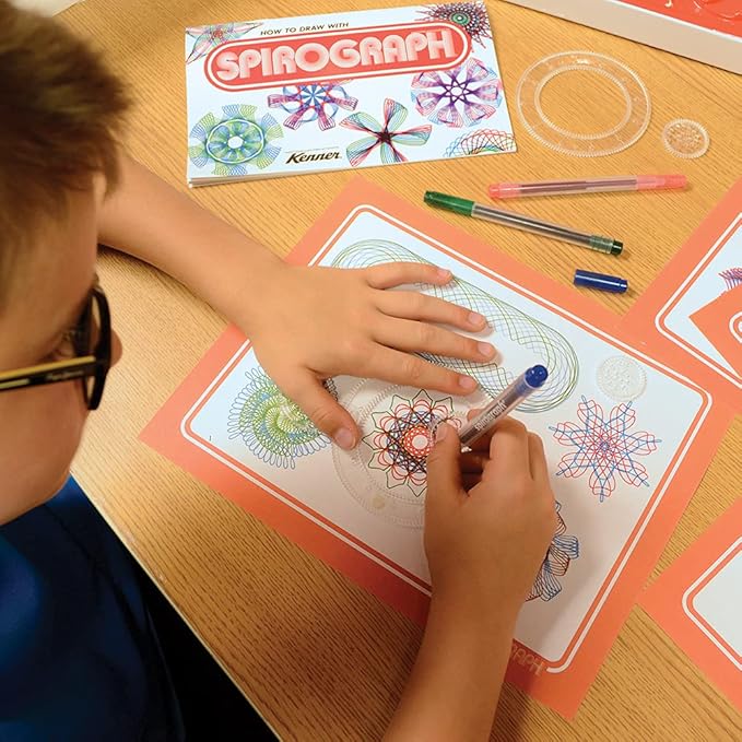 Spirograph Retro Deluxe Set – Arts and Crafts, Kids Toys, Art Supplies, Craft Supplies, Drawing Kit, Spiral Art, Reproduction of Classic Gear Design Kit, Pens, Design Sheet Included, Ages 8+