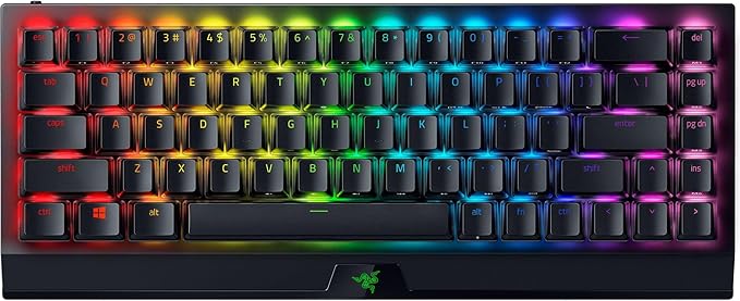 Razer BlackWidow V4 Mini HyperSpeed Wireless Hot Swappable 65% Gaming Keyboard: HyperSpeed Wireless & Bluetooth 5.0 - Orange Switches Tactile & Quiet - Phantom Pudding Keycap(Renewed)