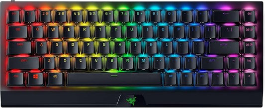 Razer BlackWidow V4 Mini HyperSpeed Wireless Hot Swappable 65% Gaming Keyboard: HyperSpeed Wireless & Bluetooth 5.0 - Orange Switches Tactile & Quiet - Phantom Pudding Keycap(Renewed)