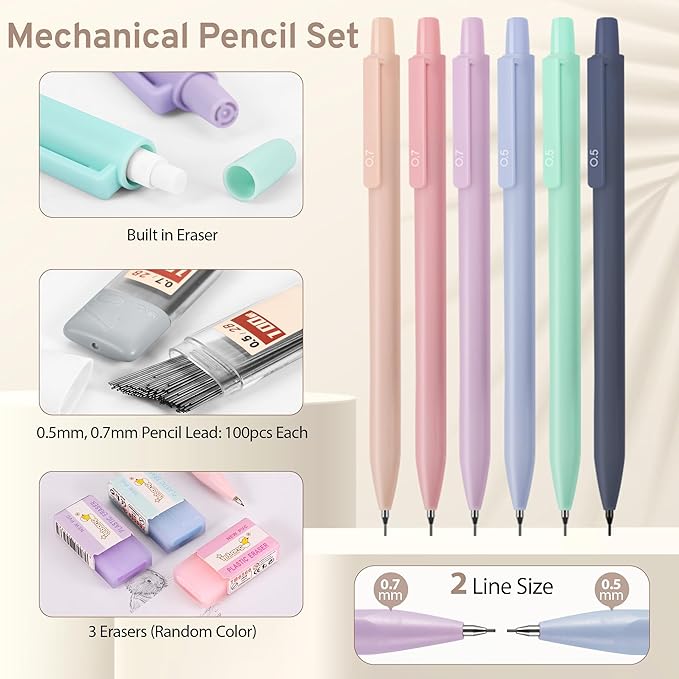 62PCS Aesthetic Stationery Set with Pencil Case, No Bleed Highlighters, Gel & Erasable Pens, Mechanical Pencils, Refills, Cute Supplies for Note Taking, Journaling & Bible Study, Blue