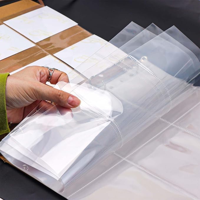 Mogoostry A4 Clear Sheet Protectors 6 Pockets Binder Sleeves 20 Sheets 11 Holes Top Open Photocard Refill Page Protector