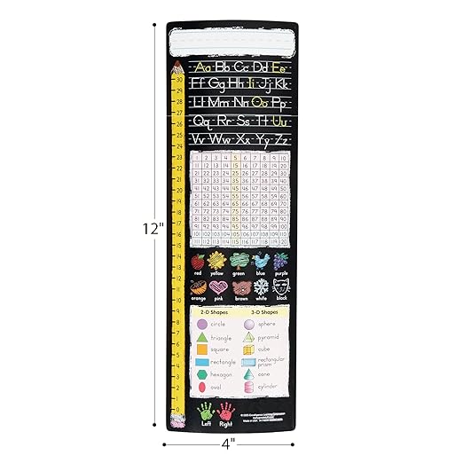 Really Good Stuff Vertical Chalkboard-Style Desktop Helpers, Vinyl, Self-Adhesive- Set of 24 - Primary