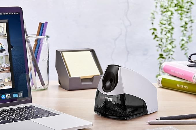 Bostitch Electric Pencil Sharpener, Heavy Duty HHC Cutter Tech, Stall-Free Motor, High Capacity Tray, for Office or Classroom, Silver